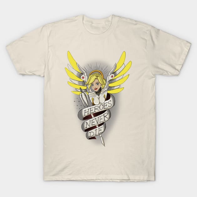 Old School Tattoo Mercy T-Shirt by AlexRoivas